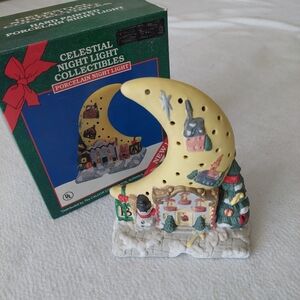 CELESTIAL Night Light Collectibles PORCELAIN CRESCENT MOON NIGHT LIGHT NIB